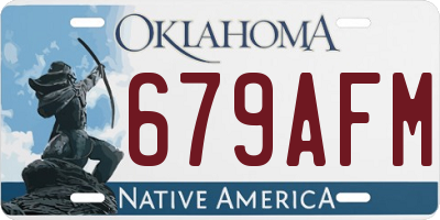 OK license plate 679AFM