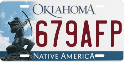 OK license plate 679AFP
