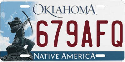 OK license plate 679AFQ