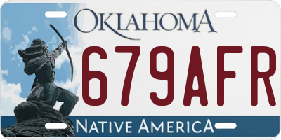 OK license plate 679AFR