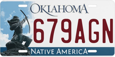 OK license plate 679AGN