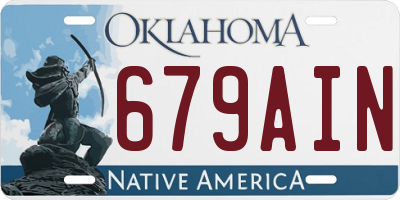 OK license plate 679AIN