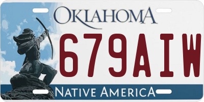 OK license plate 679AIW