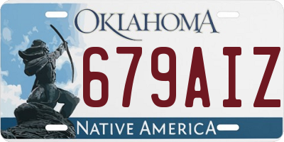 OK license plate 679AIZ