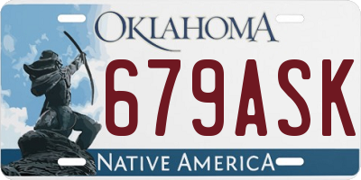 OK license plate 679ASK