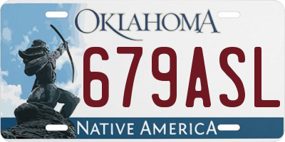 OK license plate 679ASL
