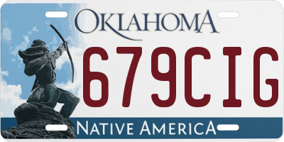 OK license plate 679CIG