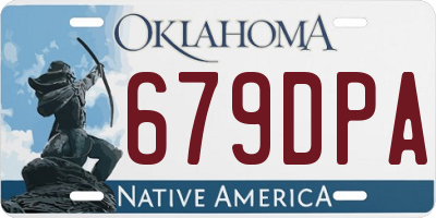OK license plate 679DPA