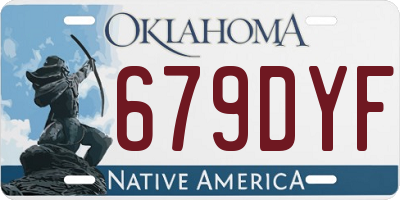 OK license plate 679DYF