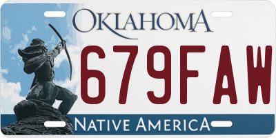 OK license plate 679FAW