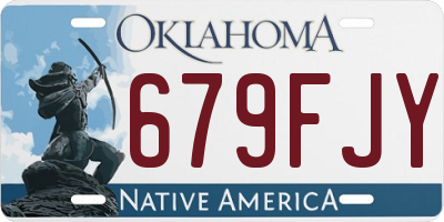OK license plate 679FJY