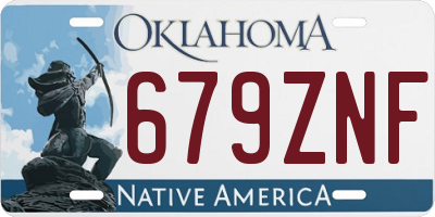 OK license plate 679ZNF