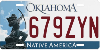 OK license plate 679ZYN
