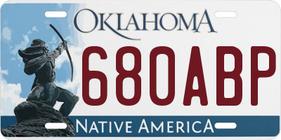 OK license plate 680ABP