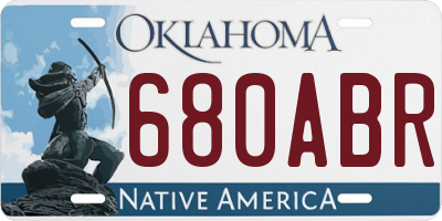 OK license plate 680ABR