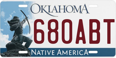 OK license plate 680ABT