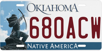 OK license plate 680ACW