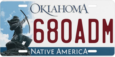 OK license plate 680ADM