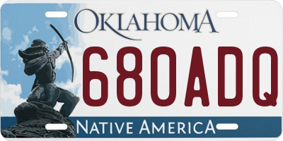 OK license plate 680ADQ