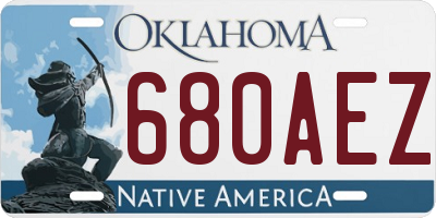 OK license plate 680AEZ