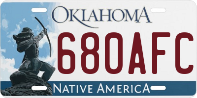 OK license plate 680AFC
