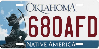 OK license plate 680AFD