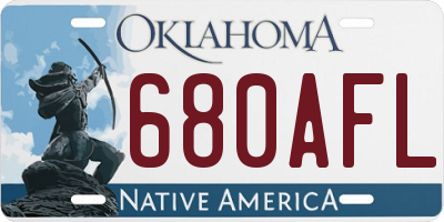 OK license plate 680AFL