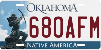 OK license plate 680AFM