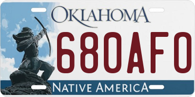 OK license plate 680AFO