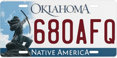 OK license plate 680AFQ