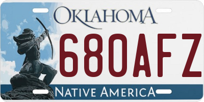 OK license plate 680AFZ