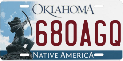 OK license plate 680AGQ