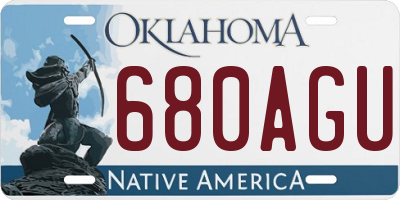OK license plate 680AGU
