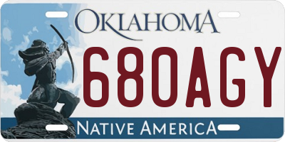 OK license plate 680AGY
