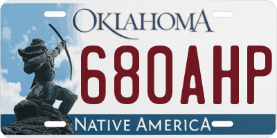 OK license plate 680AHP
