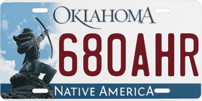 OK license plate 680AHR
