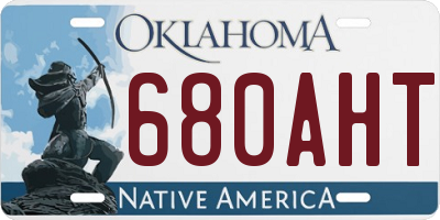 OK license plate 680AHT