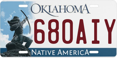 OK license plate 680AIY