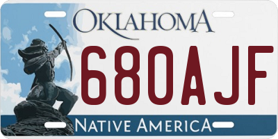 OK license plate 680AJF