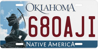 OK license plate 680AJI