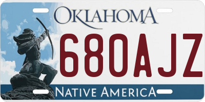 OK license plate 680AJZ