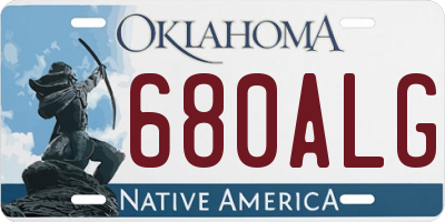 OK license plate 680ALG