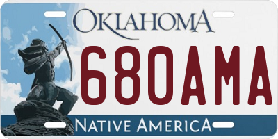 OK license plate 680AMA