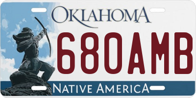 OK license plate 680AMB