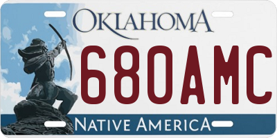OK license plate 680AMC