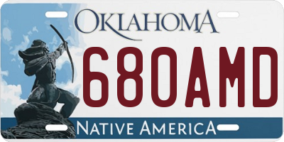 OK license plate 680AMD
