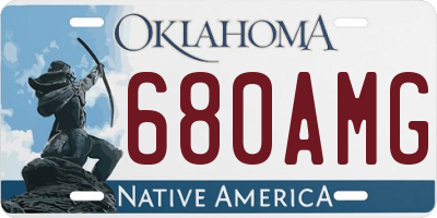 OK license plate 680AMG