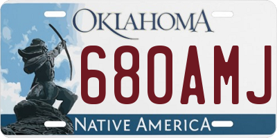 OK license plate 680AMJ