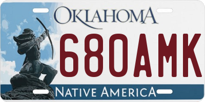 OK license plate 680AMK
