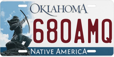 OK license plate 680AMQ